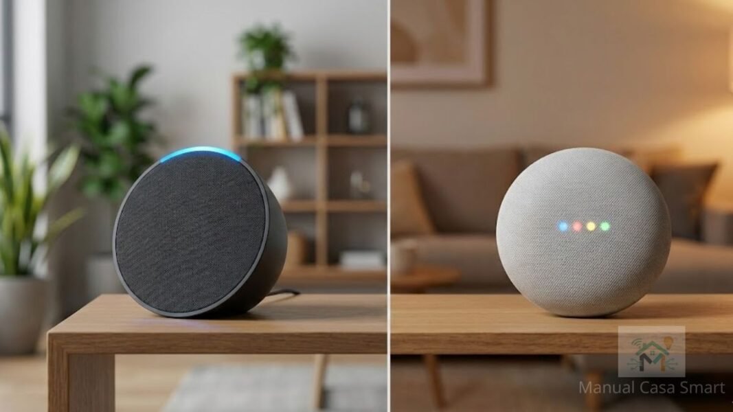 Comparativo entre Alexa ou Google Home para casa inteligente.