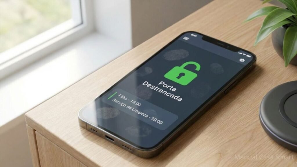 Melhor Fechadura Eletrônica: Guia de Compra Completo 2026 4 aplicativo de controle da melhor fechadura eletrônica com log de acessos.