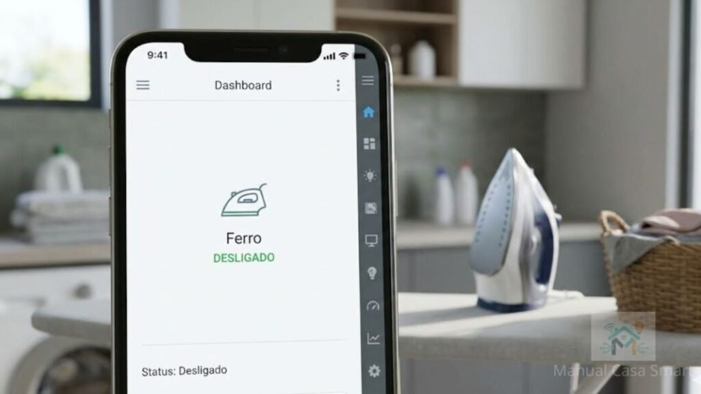 10 Ideias para Usar Tomada Inteligente 2026 2 aplicativo de casa inteligente monitorando ferro de passar.