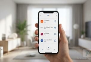 interface do app google home controlando dispositivos de múltiplas marcas.