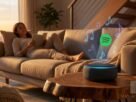 Spotify na alexa, ligada em uma sala moderna tocando música.